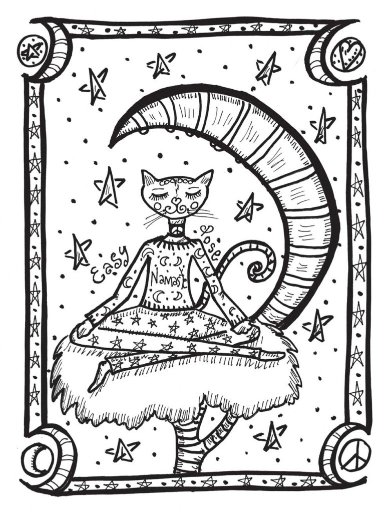 Yoga Kitties Coloring Pages